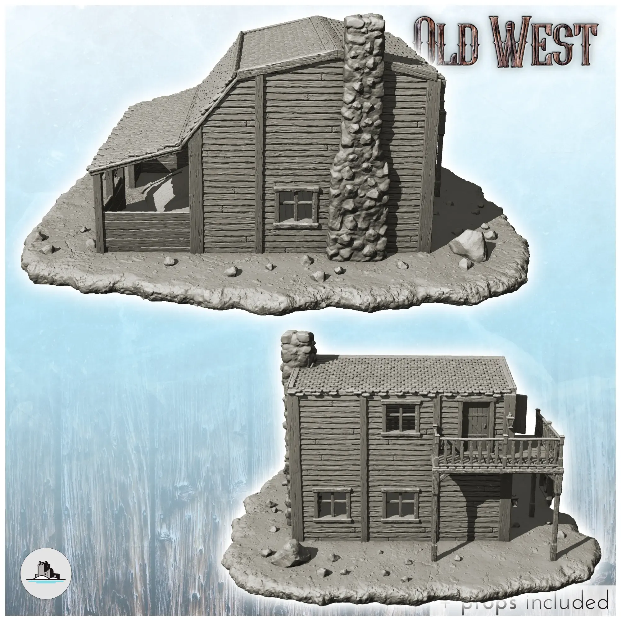 Farrier's workshop with barn and balcony - Terrain scenery