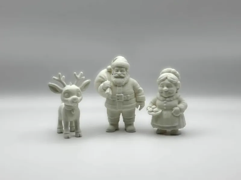 Mr. and Mrs. Claus, w/Rudolph