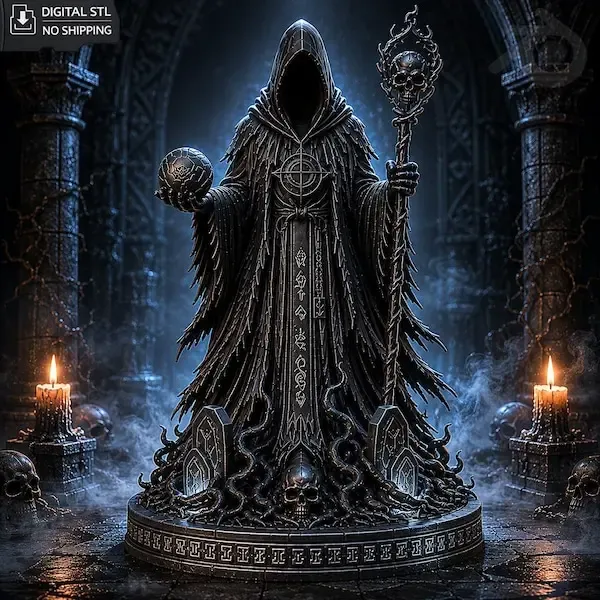 The Keeper of Forgotten Souls STL – Dark Mage Statue