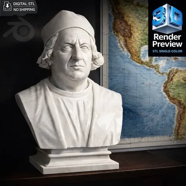Christopher Columbus Bust STL