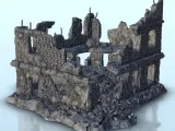 Ruined urban building 10 - WW2 Terrain scenery diaroma-0