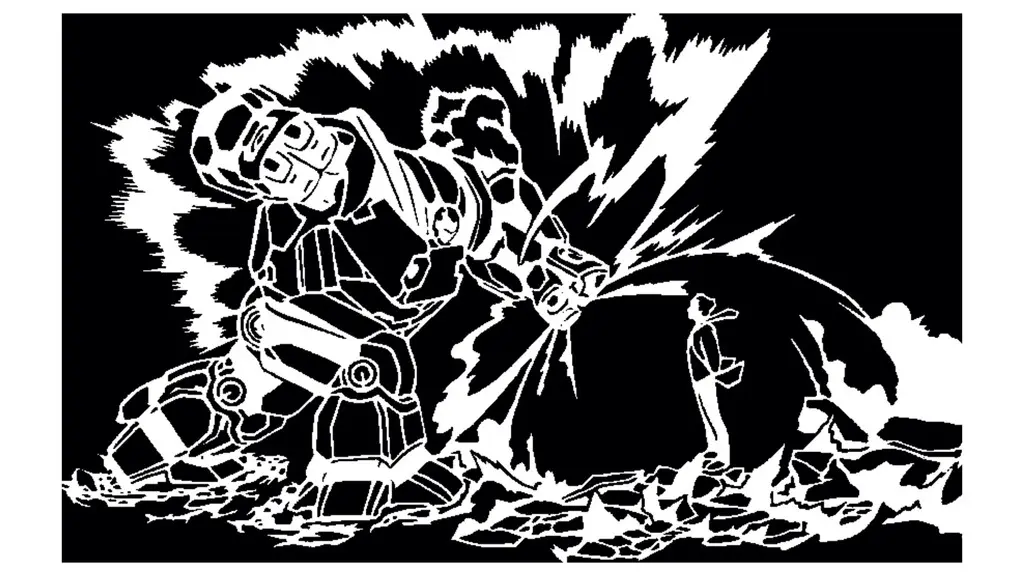 Hulkbuster vs Dr Doom stencil