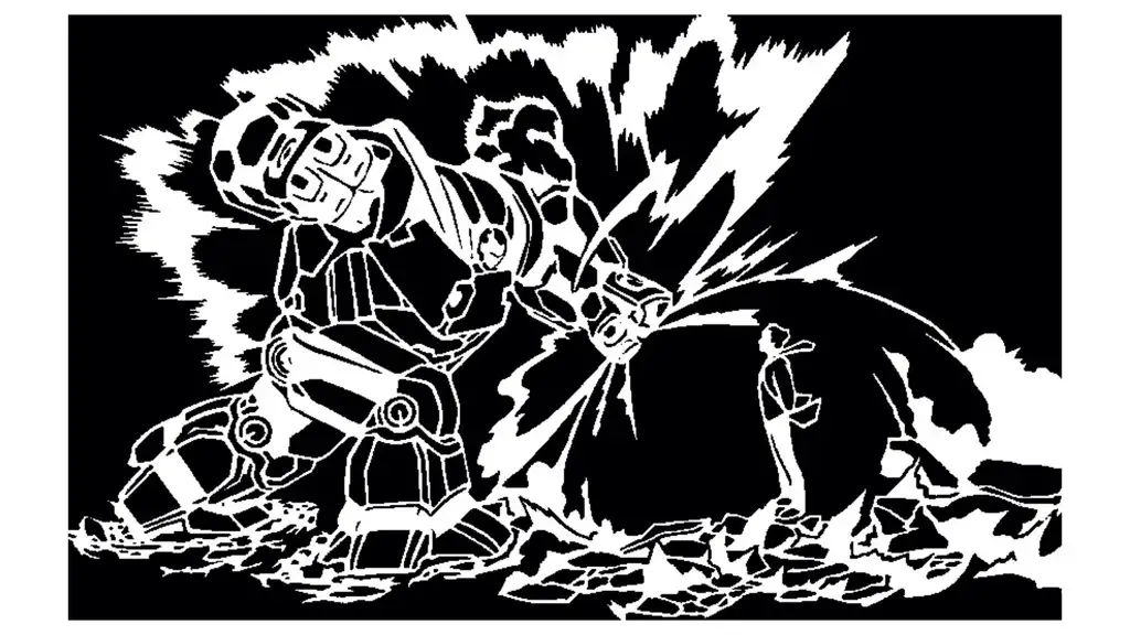 Hulkbuster vs Dr Doom stencil
