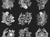 Floral Koi Fish CNC SVG STL Pack 9 Designs-8