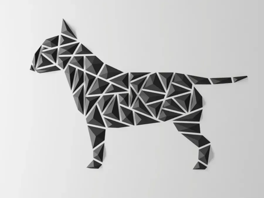 Geometric dog wall art - “Bull Terrier style”