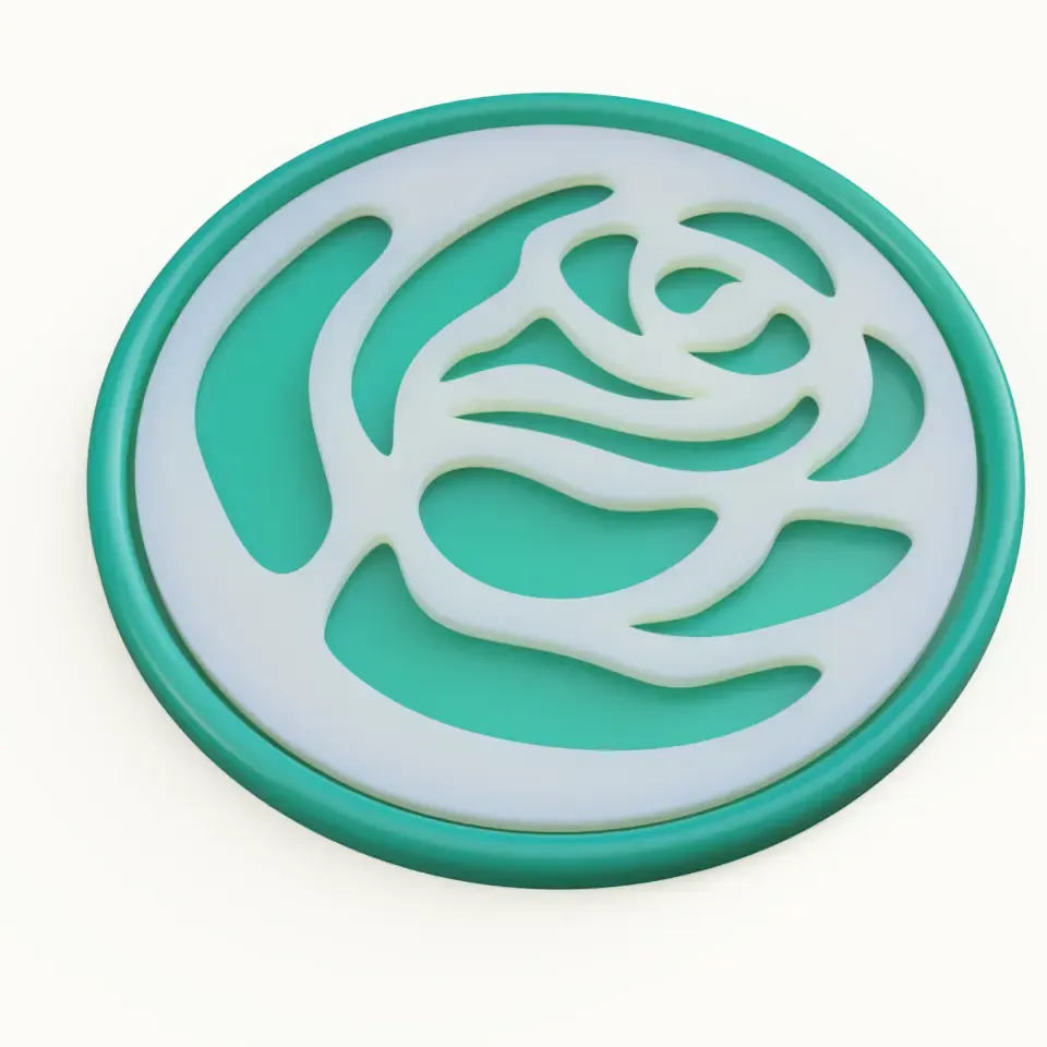 COASTER WITH ROSE INLAY