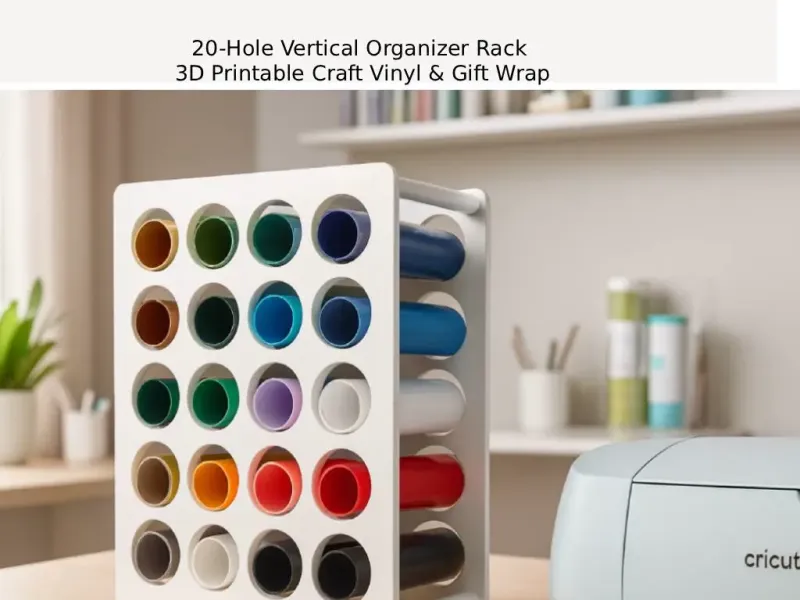 Vinylrollenhalter STL für Cricut Maker 3 | 20-Loch-Organizer