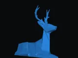 sit low poly deer-0