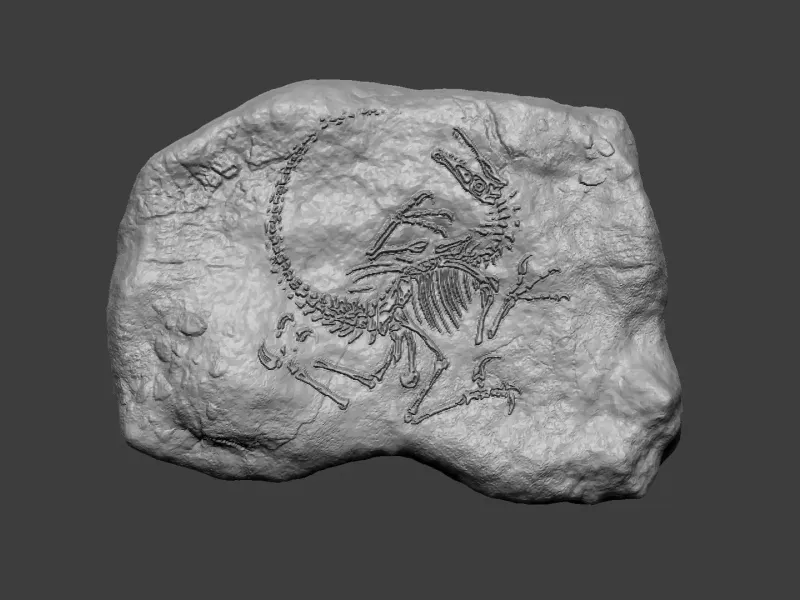 Velociraptor Komple Mineral Fosili - Gerçekçi Yazdırılabilir