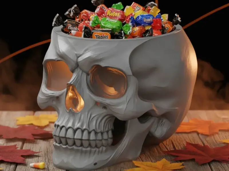 SKULL BOWL - POT - PEN HOLDER - PLANTER
