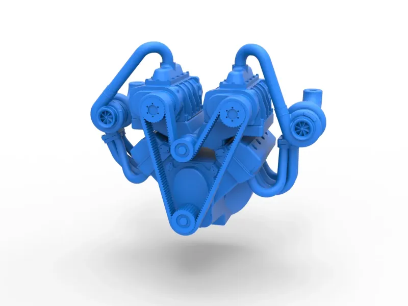 Motor V8 supraalimentat Twin Turbo Versiunea 6 Scară 1:25