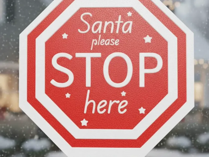Santa please STOP here sign