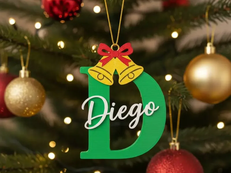 christmas ornament letter D