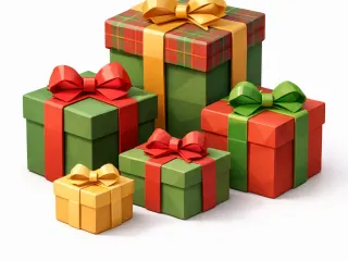 Low poly Christmas presents