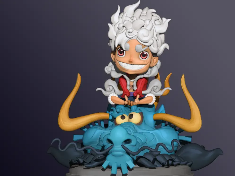 Luffy Gear 5 X Kaido One Piece Chibi 3D print model