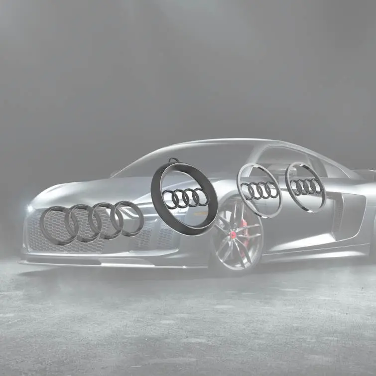 Lot de 4 Porte-clés voiture – style logo 4 anneaux