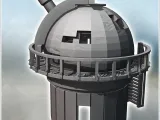Damaged modern observatory with large telescope and circular-4