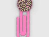 Paperclip Apple With Leopard Print - bookmark-0