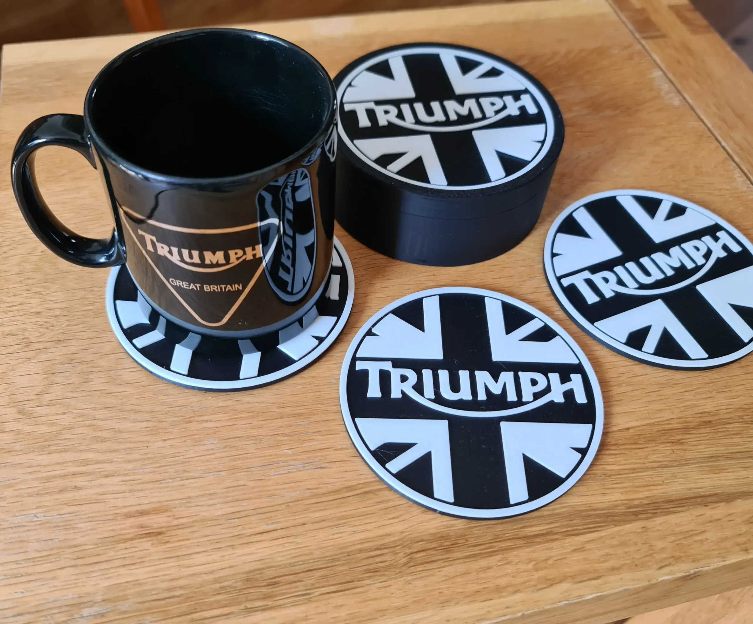 Easy Print Any Printer Triumph Mug Coaster and Storage Set