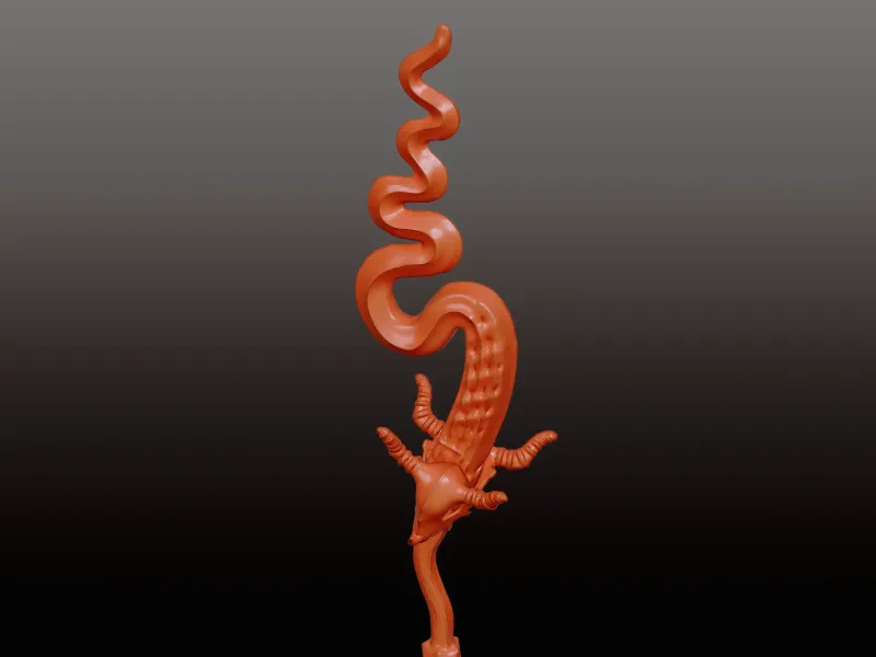 Goat skull Weapon high poly
