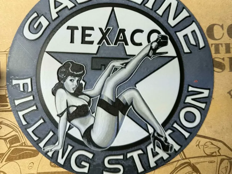 Texaco Pin Up sign