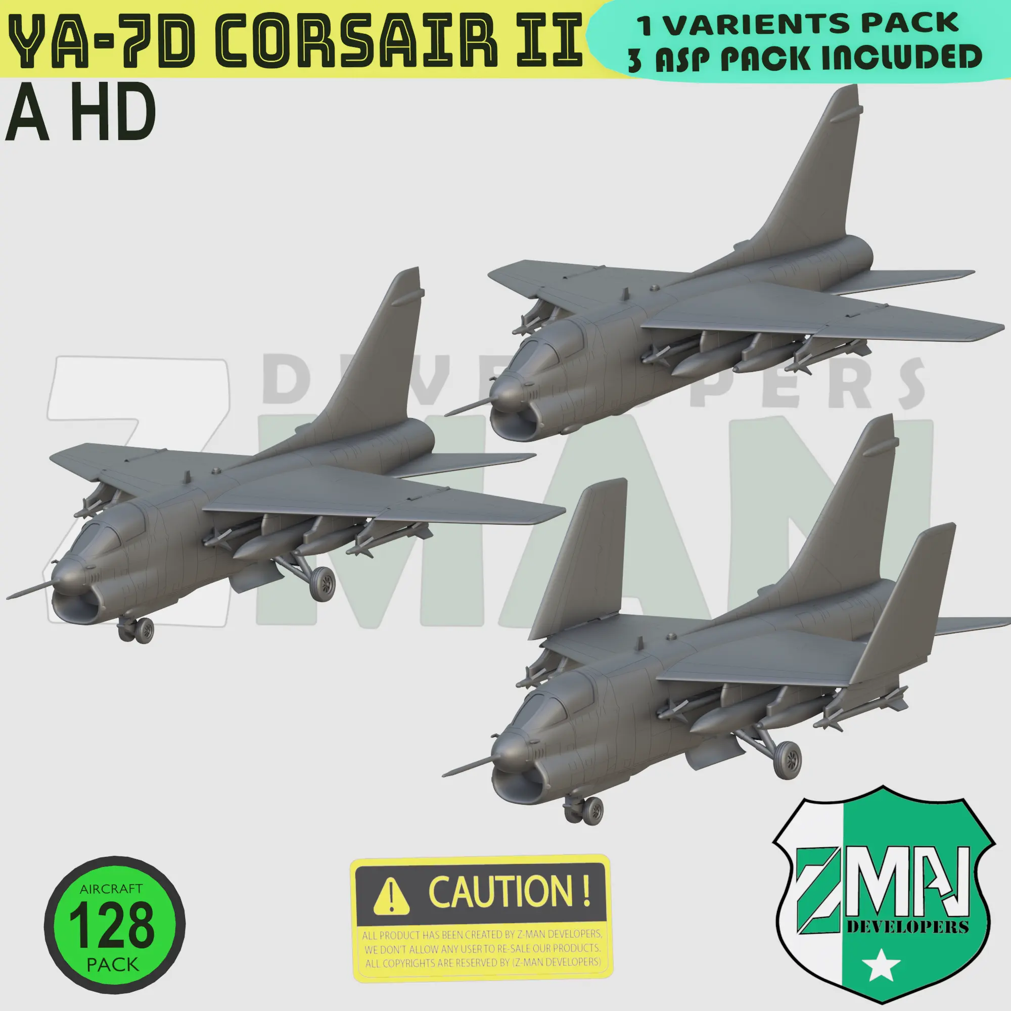 YA-7D CORSAIR V5 (3 ASP STYLES-E) | 3D models download | Creality Cloud