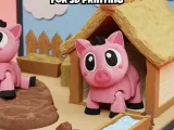 Articulated Pig Playset STL & 3MF – Flexi Fidget Toy-2