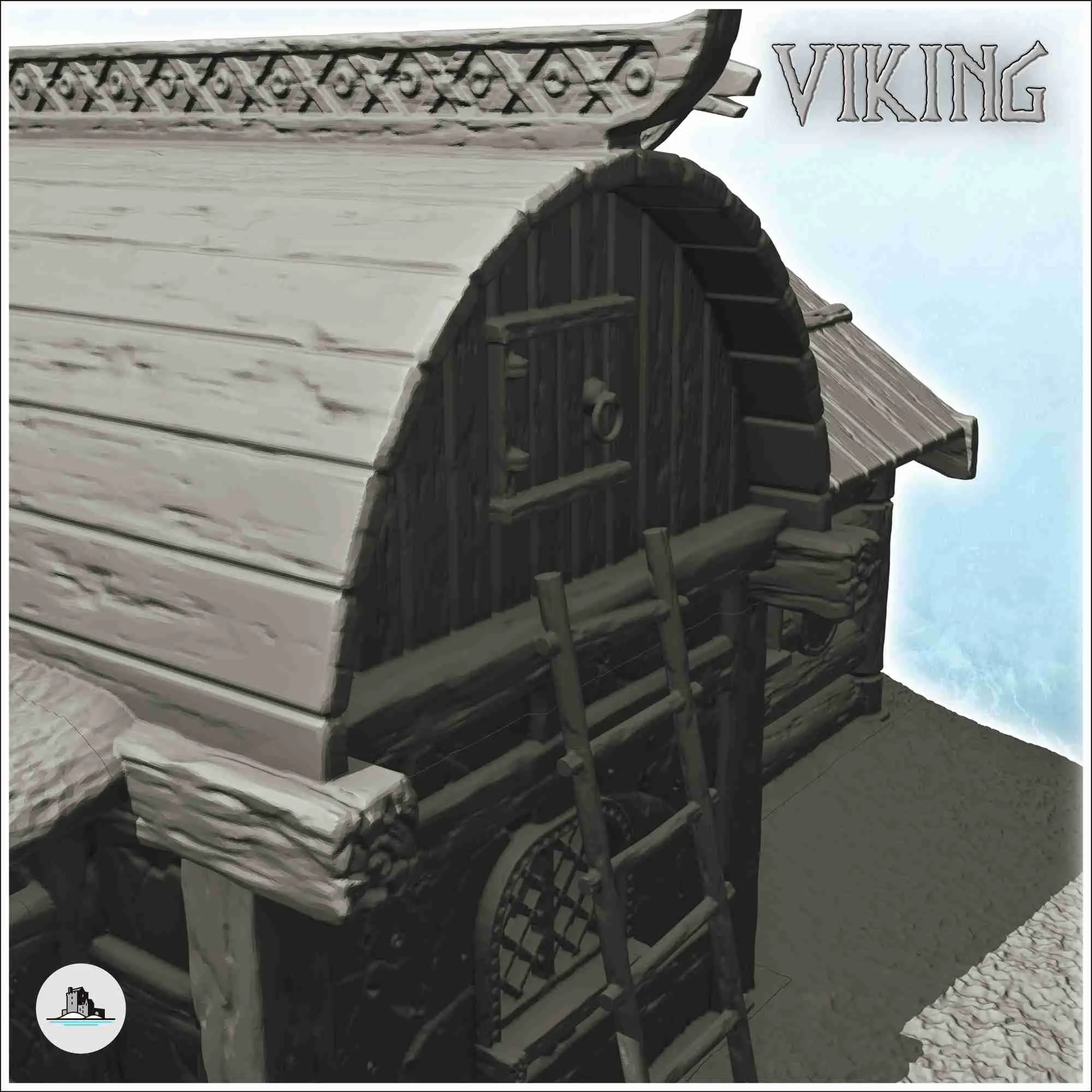 Wooden Viking warehouse with canopy and accessories (2)