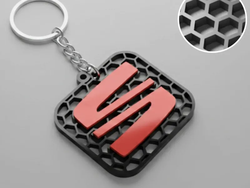 Seat honeycomb logo keychain