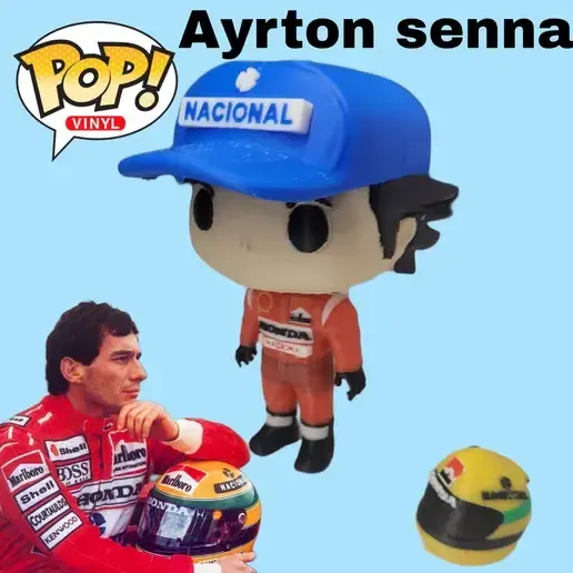 Funko y casco de Ayrto Senna