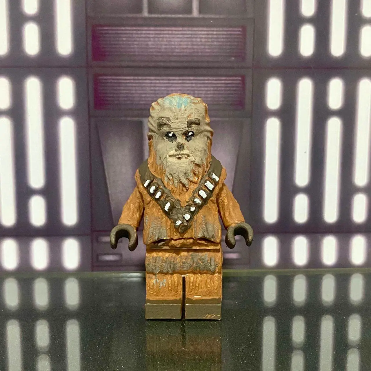 Articulated chewbacca bricks style keychain star wars
