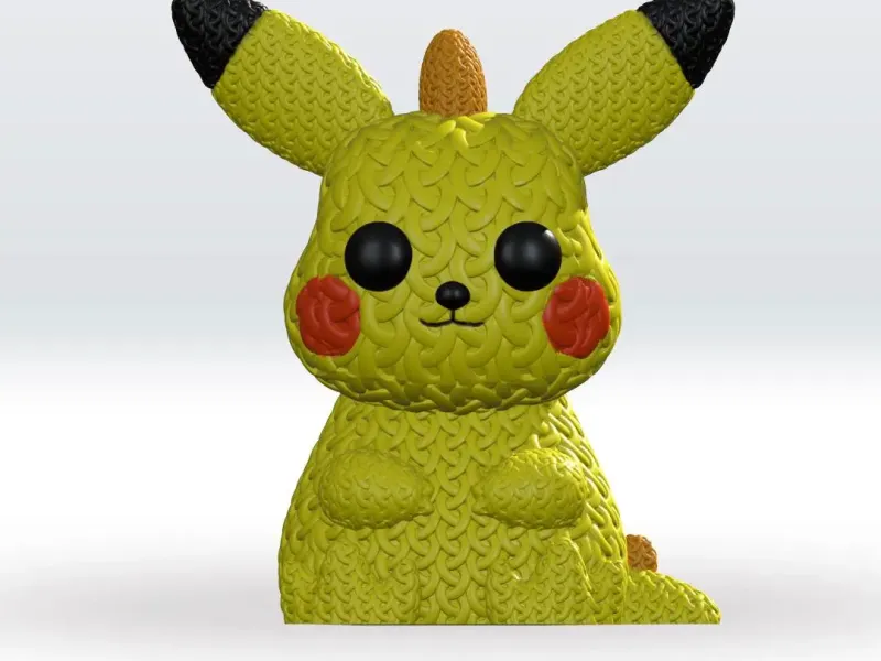 Knitted T-Rex Pikachu STL 3D Multicolor 3mf 3D Model