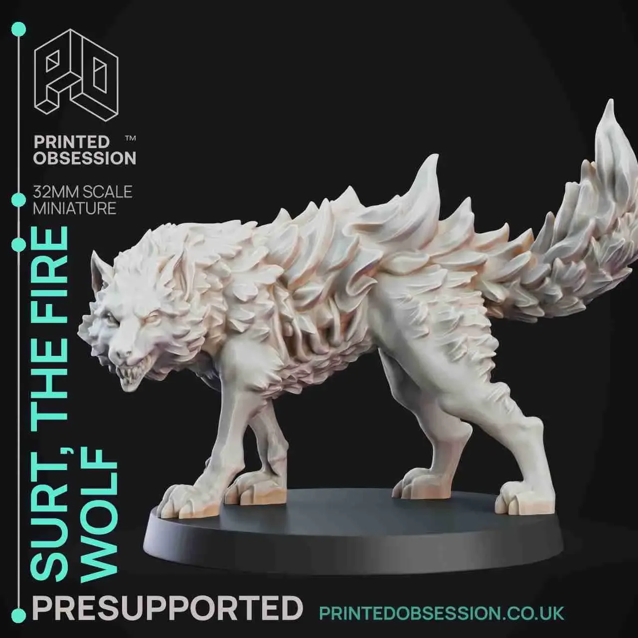 Fire Wolf - Monsterous Creature - D&D - 32mm Scale