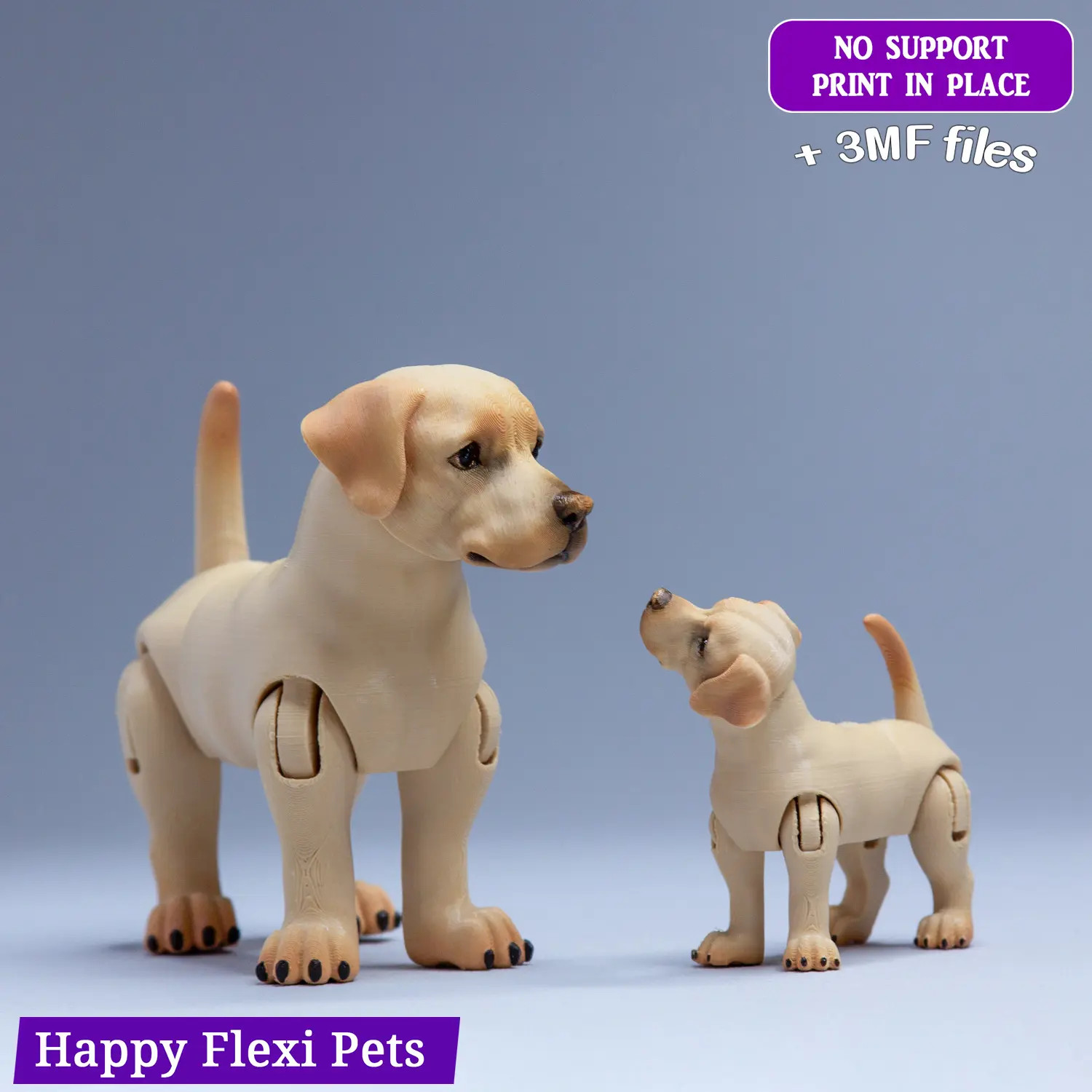 Labrador retriever dog articulated flexi toy (STL & 3MF)