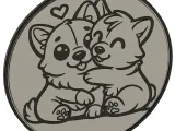 Corgi hug Corgi Coaster-1