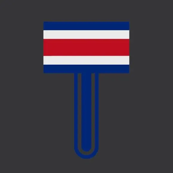 CR - Costa Rica Flag bookmark