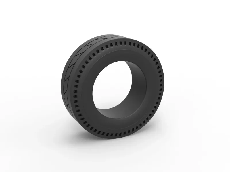 Rear tire of vintage dragster Version 11 Scale 1:25