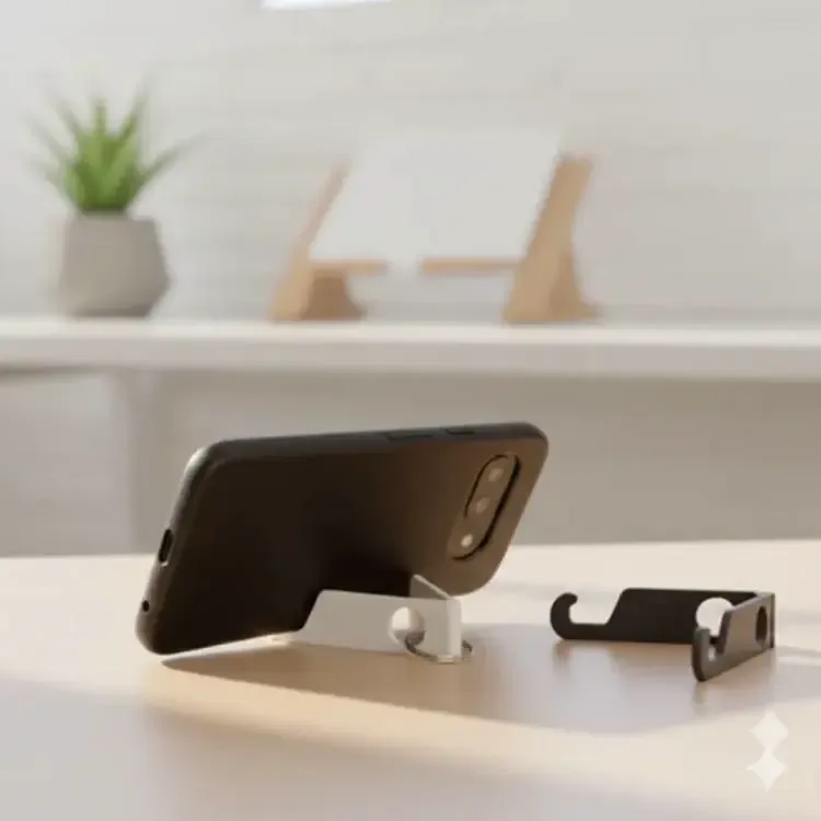 Compact Folding Phone Stand with Integrated Ring Holder