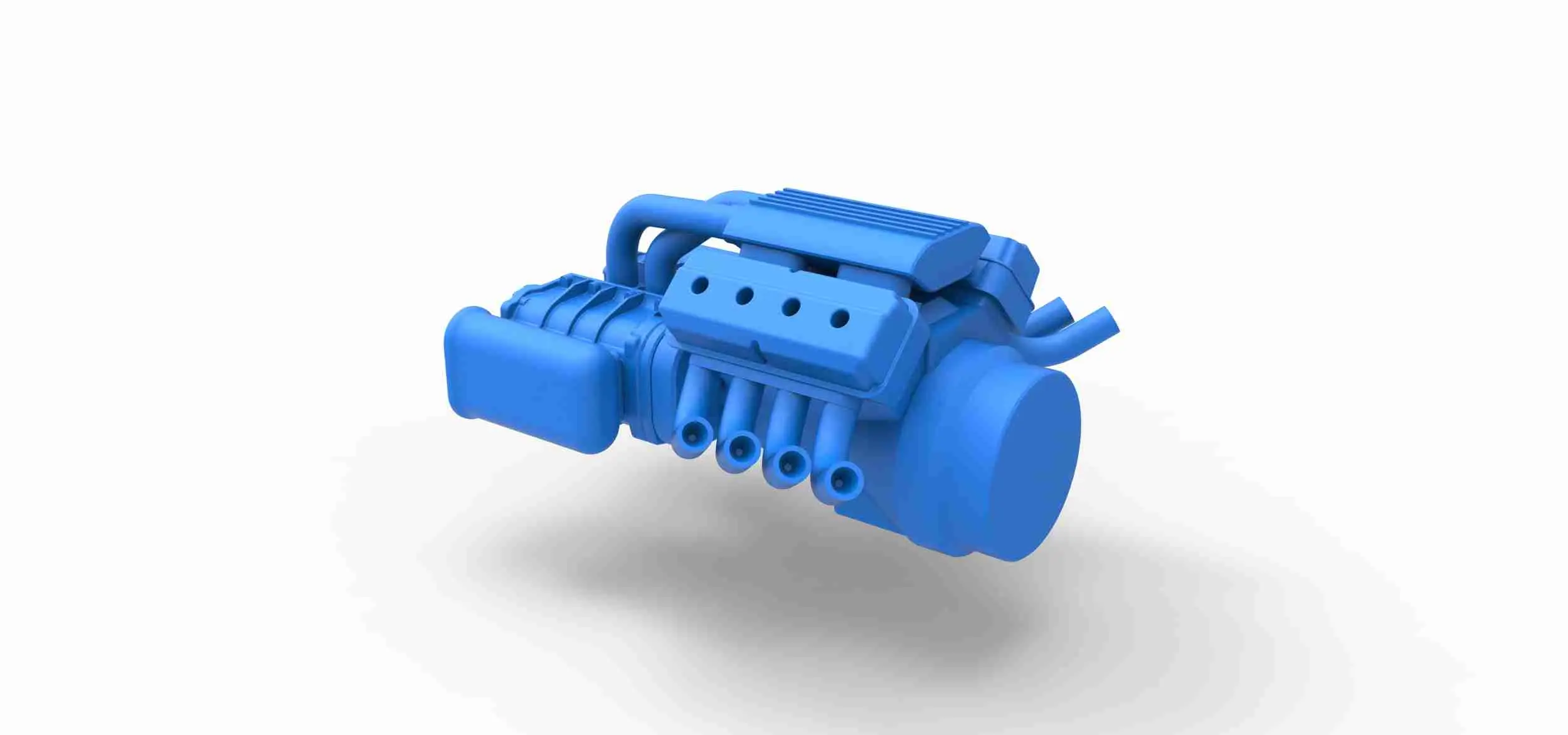 Двигатель V8 с двойным нагнетателем Potvin Supercharger Масштаб 1:25