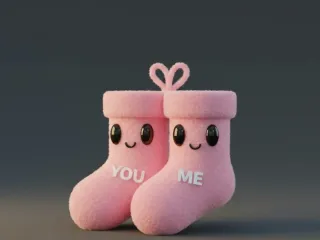 PAREJA DE MEDIAS DÍA DE SAN VALENTÍN