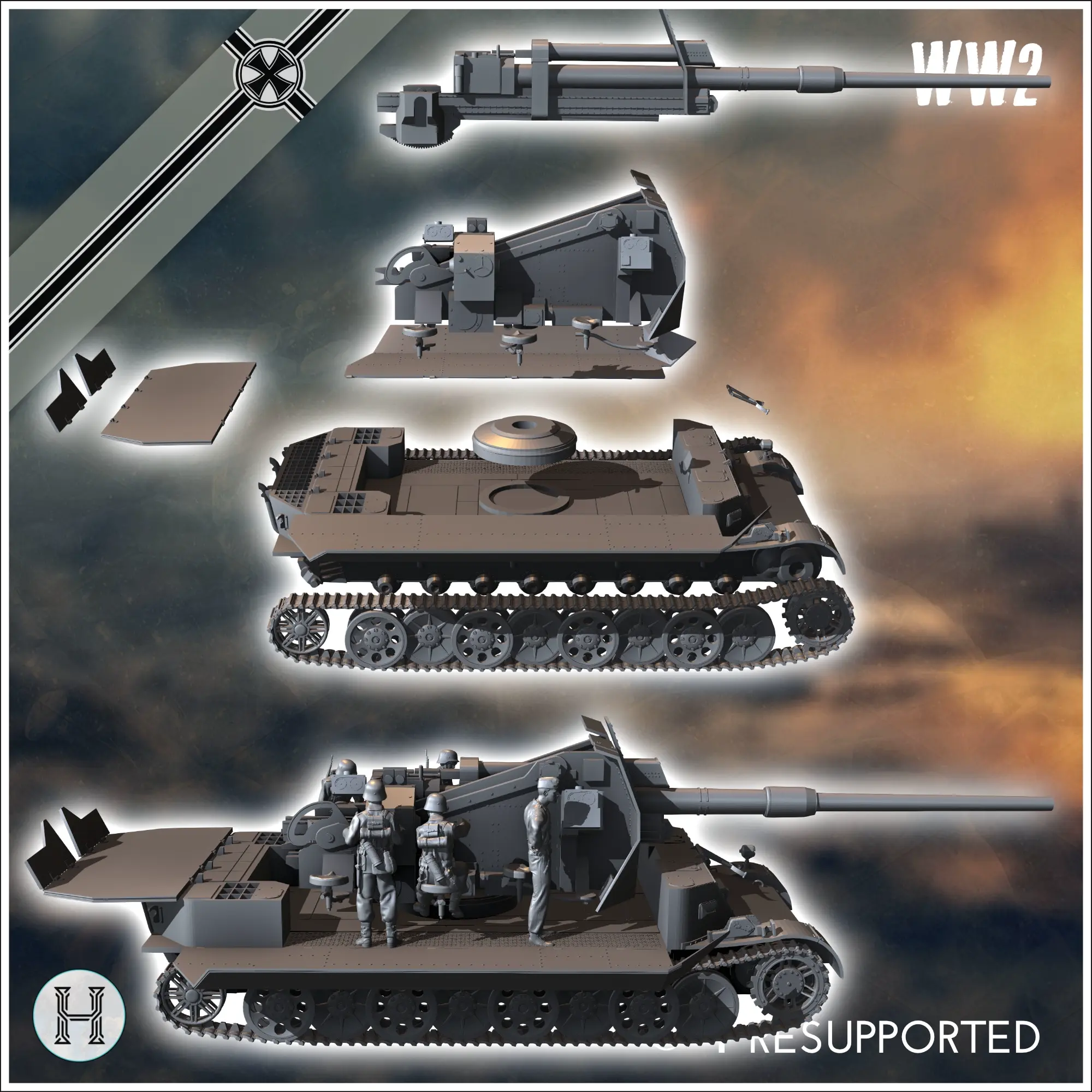 88mm FlaK su telaio speciale (Pz.Sfl.IVc) (griglia 10) - m