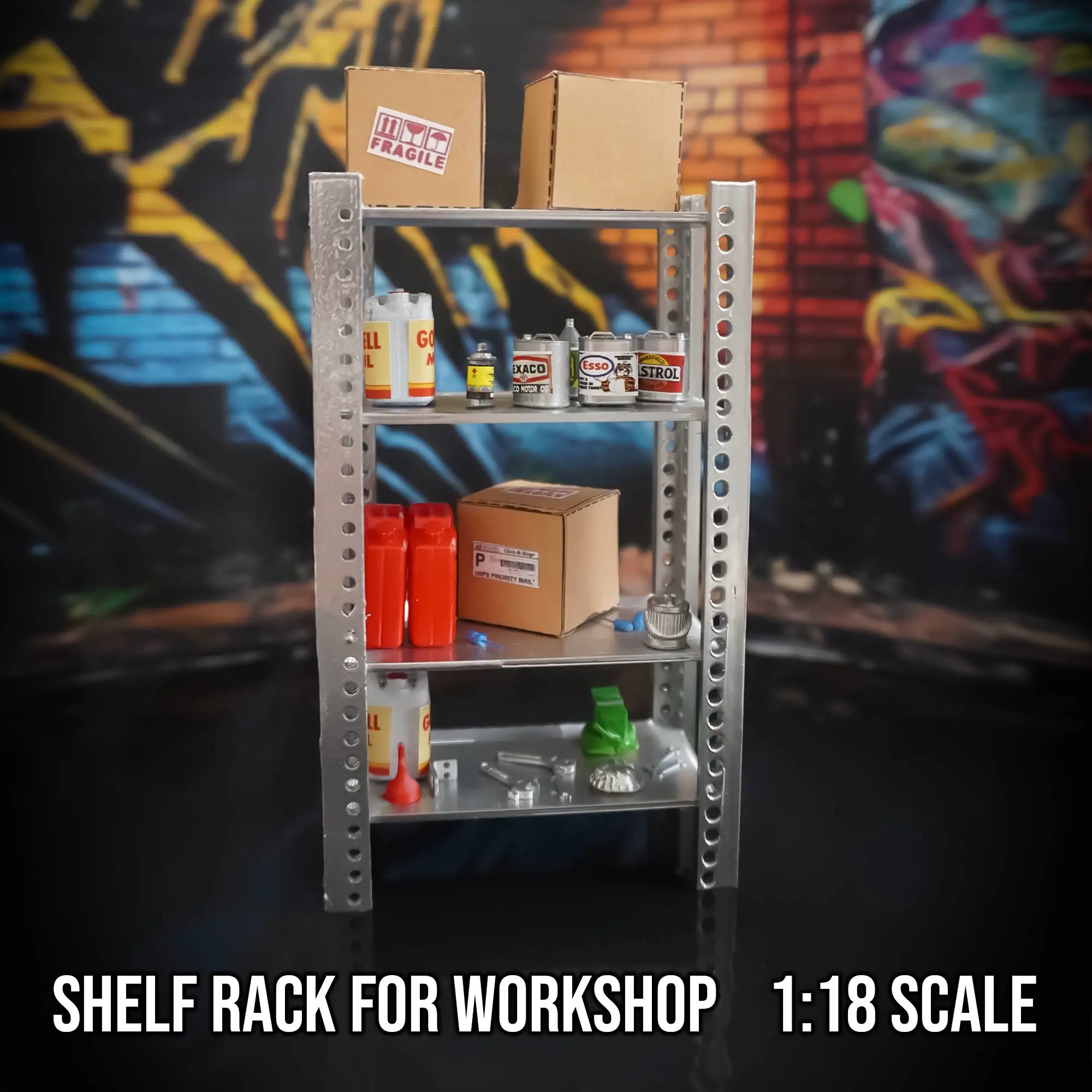 Communal Racks For Props Game Props STL Download - 1:18 Scale Workshop Shelf Rack Diorama Partby ...