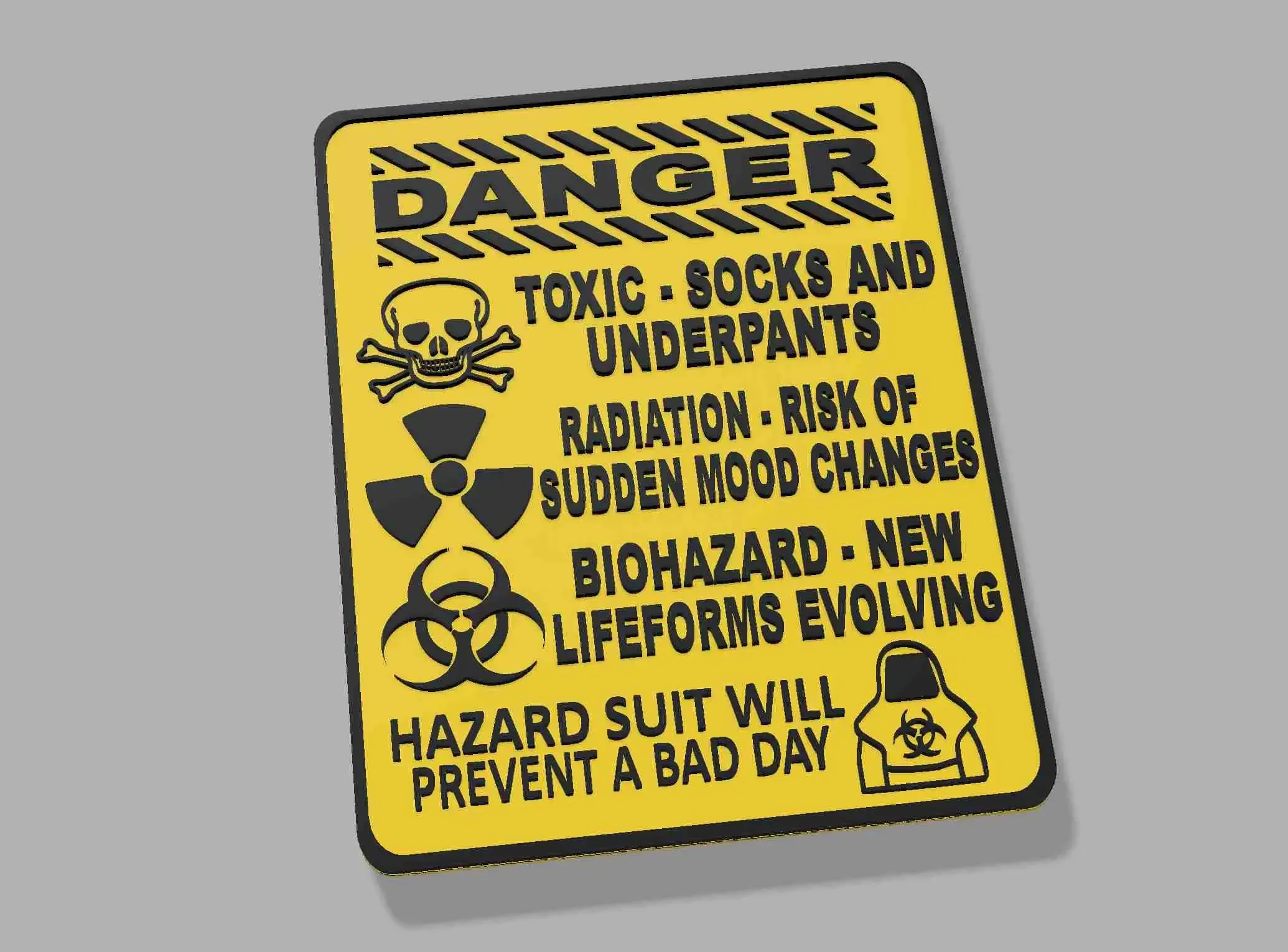 DANGER Toxic Virus Boys Youth Bedroom Fun Warning Door Sign