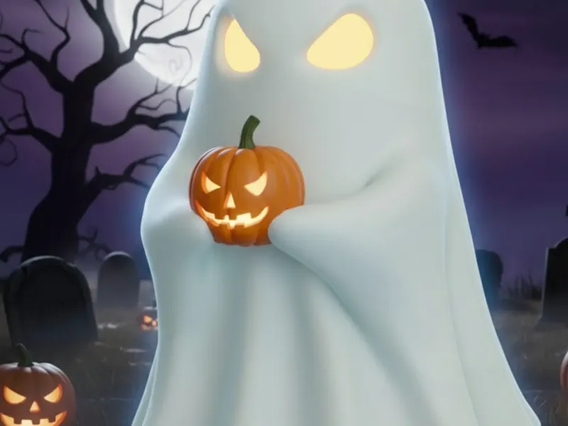 PHANTOM WITH A PUMPKIN - GHOST.