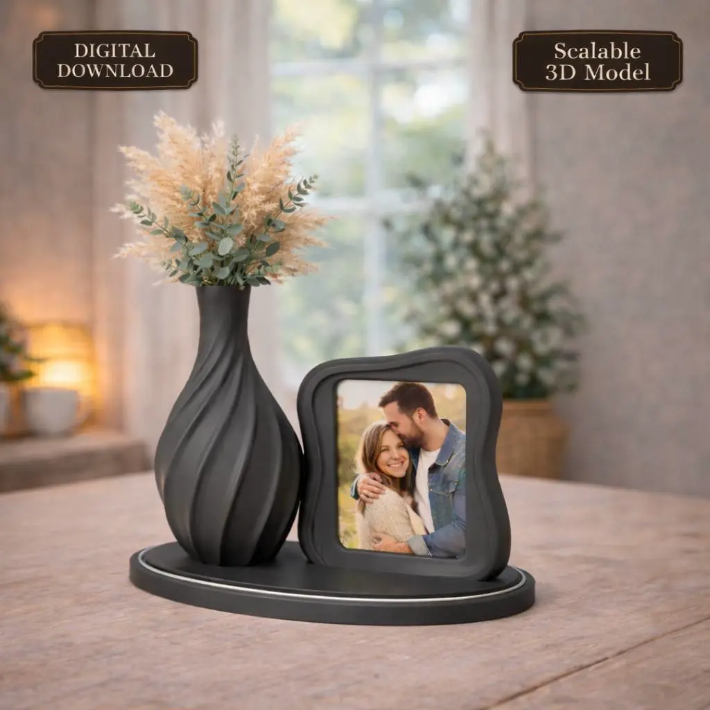 Vase Photo Frame STL – Scalable 3D Printable Decor (Digital)