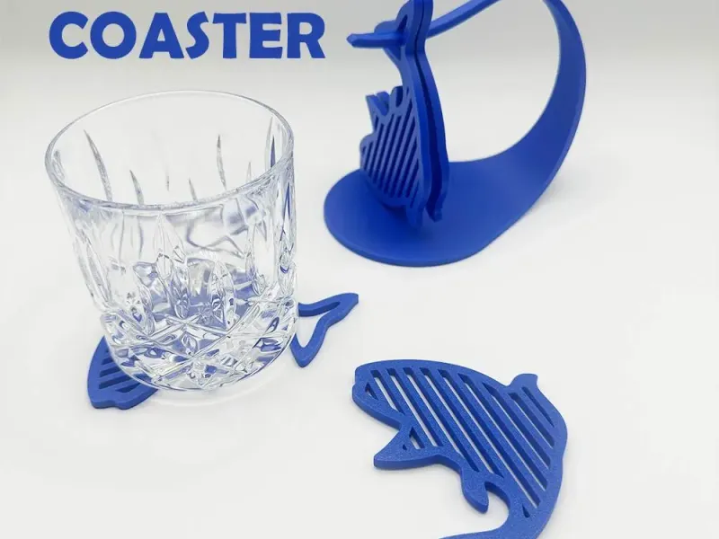 Fish Coaster with Holder