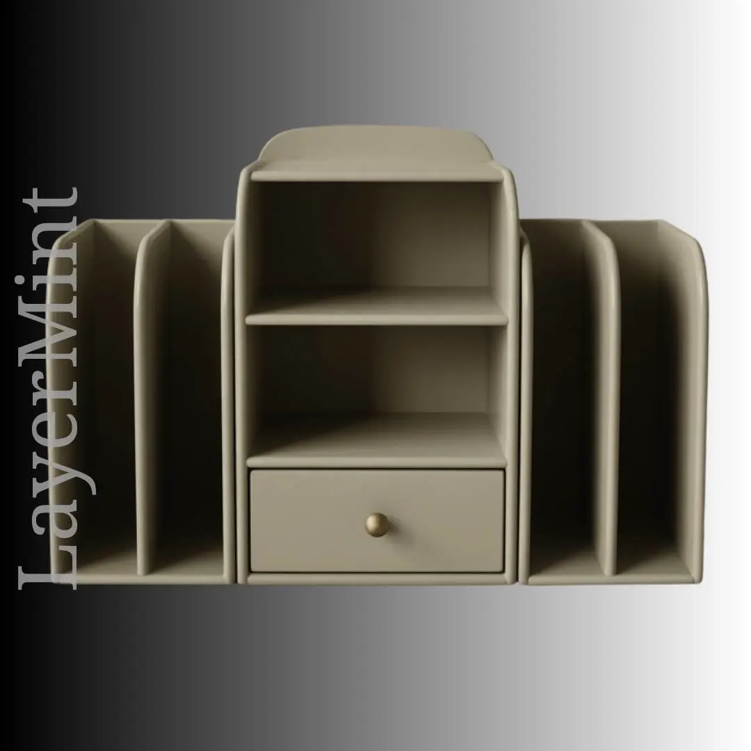 Rounded Top Desk Organizer with Drawers