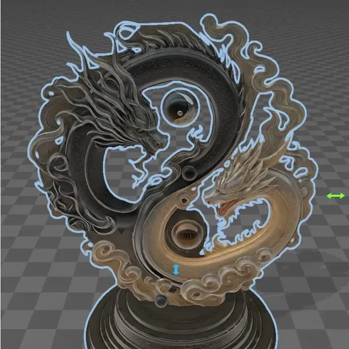 YIN YANG DRAGON LIGHT NIGHT STAND