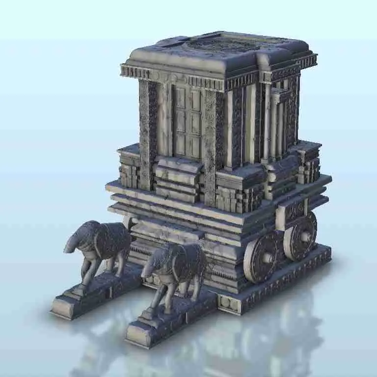 Tempio indiano con statue di animali - miniature warhammer ter