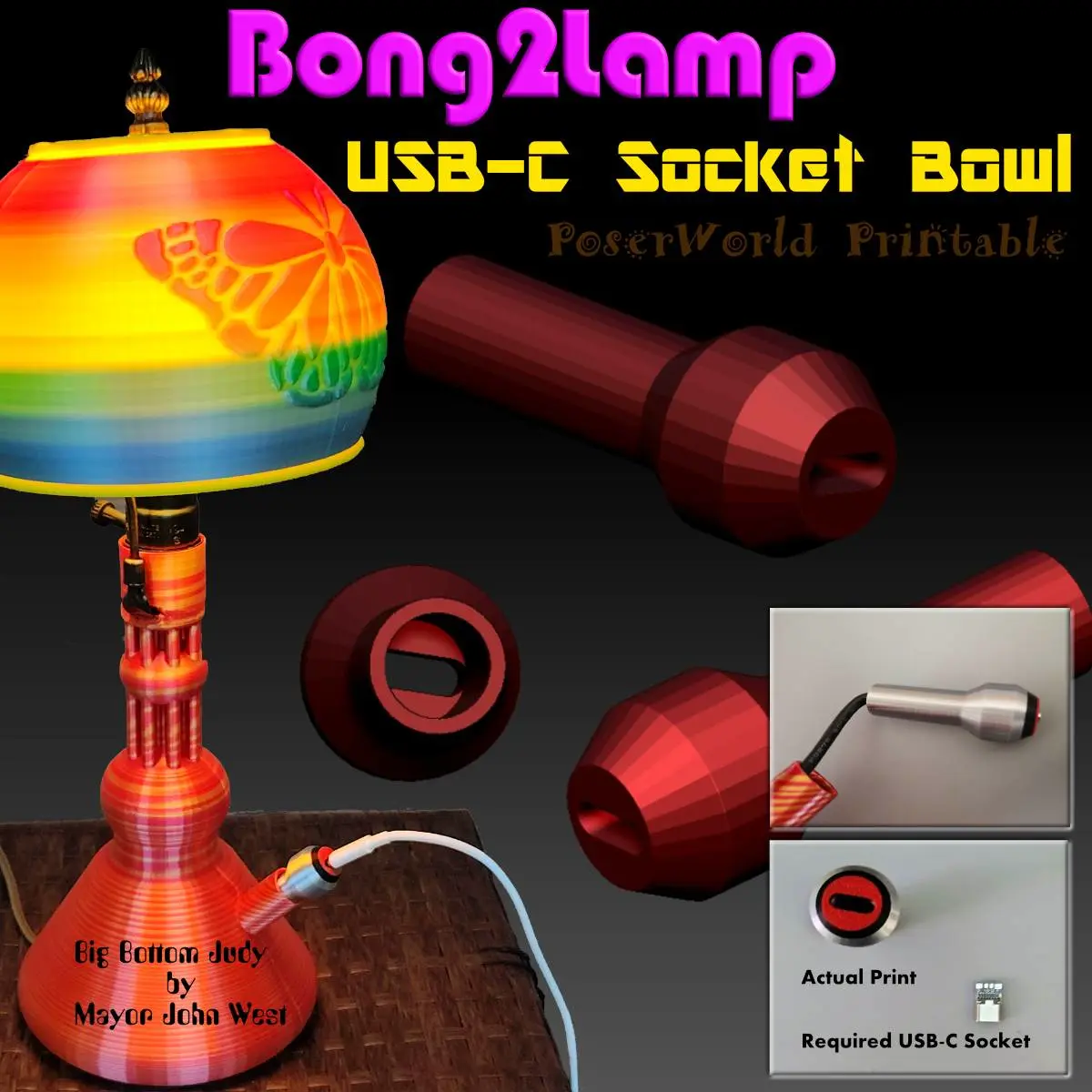 Bong2Lamp USB-C Socket Bowl